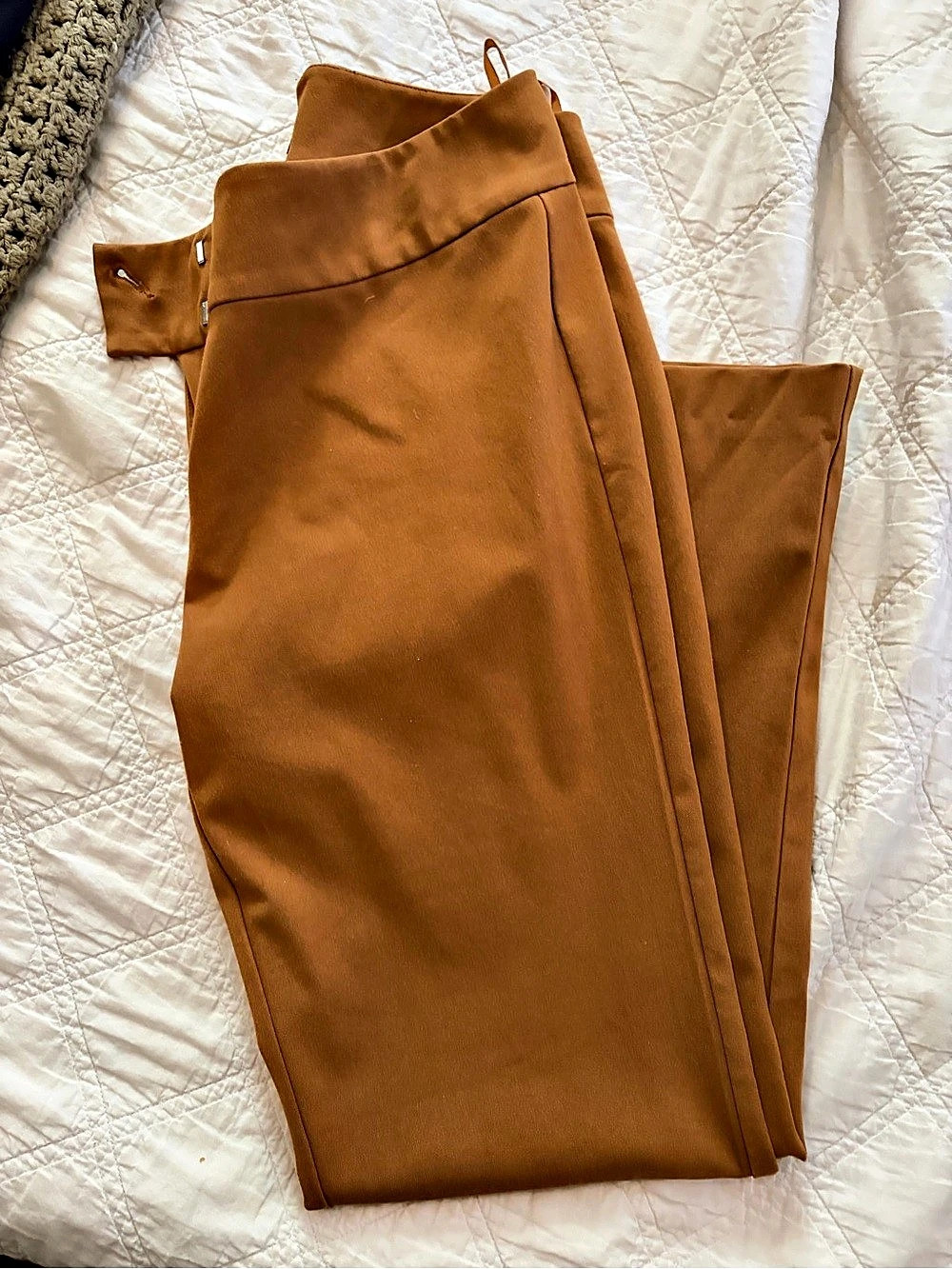 Q.U.E Mustard Brown Trousers Size 12